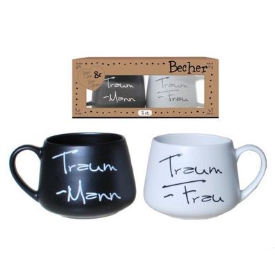 Becher-Set fuer Traummann und Traumfrau, 2-teilig