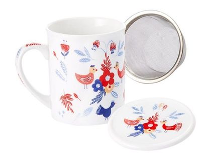 Teetasse Becher Kraeuterteetasse 3teilig Serie Wenke aus Porzellan ca. 0,25l