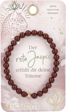 Moments Premium rote Jaspis Armband, 100% Natuerlicher Edelstein, der rote Jaspis erf