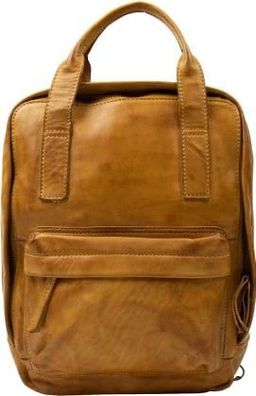 Bear-Design Rucksacktasche Leder yellow