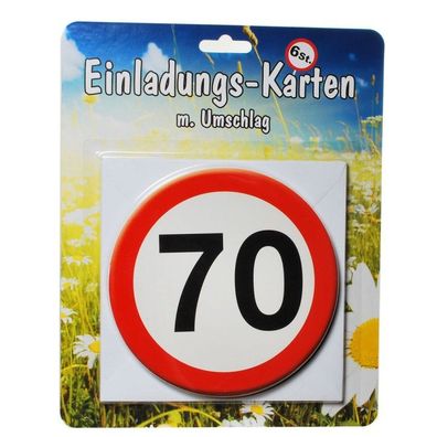 1 Set Einladungskarten mit Umschlag zum 70. Geburtstag
