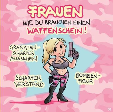 Geburtstagskarte mit Musik-Frauen wie du brauchen einen Waffen