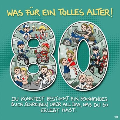 Geburtstagskarte mit Musik-Was fuer ein tolles Alter! 80 Du kßÆ?Â¶nntest