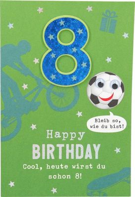 11566 Depesche Zahlenkarte, Glueckwunschkarte-8 Happy Birthday Cool, heute wirst du