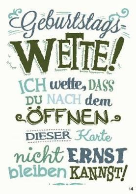 Musikkarten mit ßberraschung und Sound Geburtstags-Wette! Ich wette, dass du