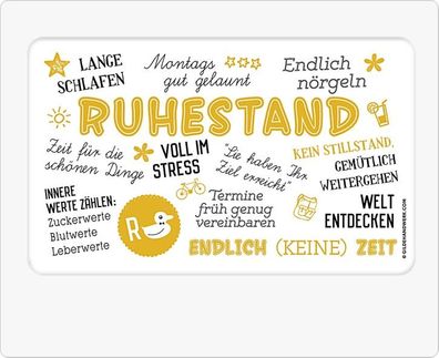 Gilde Brettchen mit Spruch Serie: Weisheit mit Text zum Ruhestand