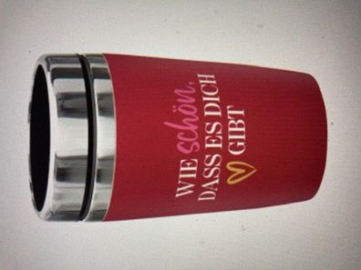 La Vida Edelstahl Thermo Becher to go 240 ml Wie schoen das es Dich gibt 13,5x8,4cm