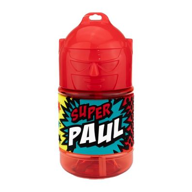 Wasserflasche f. Kinder mit Namen fuer Schule und Freizeit-BPA frei-Trinkflasche Paul