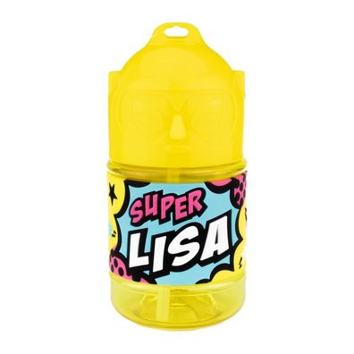 Wasserflasche f. Kinder mit Namen fuer Schule und Freizeit-BPA frei-Trinkflasche Lisa