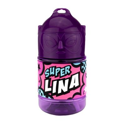 Wasserflasche f. Kinder mit Namen fuer Schule und Freizeit-BPA frei-Trinkflasche Lina