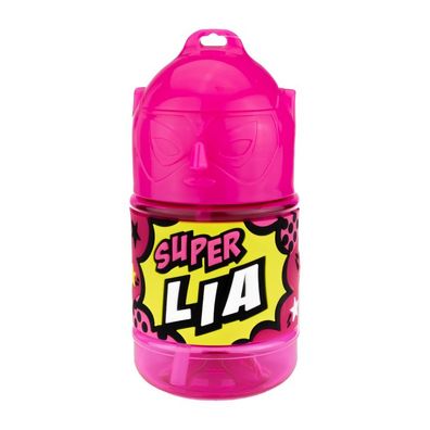 Wasserflasche f. Kinder mit Namen fuer Schule und Freizeit-BPA frei-Trinkflasche Lia