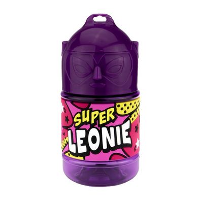 Wasserflasche f. Kinder mit Namen fuer Schule und Freizeit-BPA frei-Trinkflasche Leon