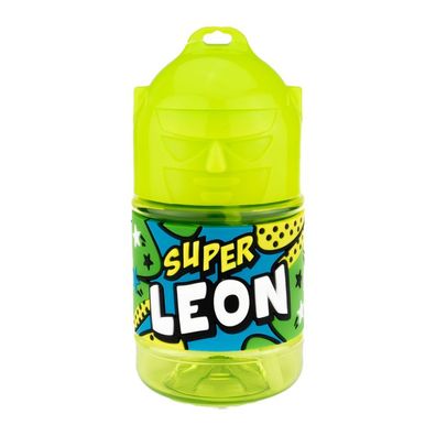 Wasserflasche f. Kinder mit Namen fuer Schule und Freizeit-BPA frei-Trinkflasche Leon