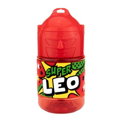 Wasserflasche f. Kinder mit Namen fuer Schule und Freizeit-BPA frei-Trinkflasche Leo