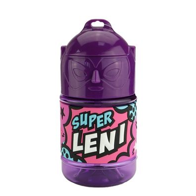 Wasserflasche f. Kinder mit Namen fuer Schule und Freizeit-BPA frei-Trinkflasche Leni