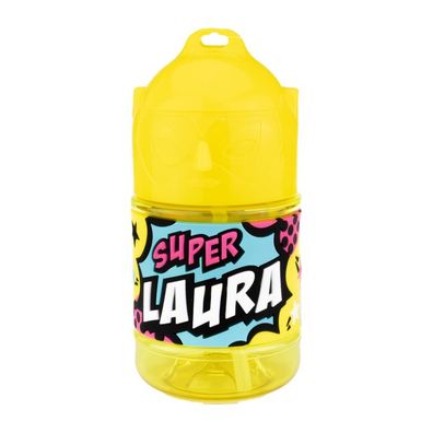 Wasserflasche f. Kinder mit Namen fuer Schule und Freizeit-BPA frei-Trinkflasche Laur