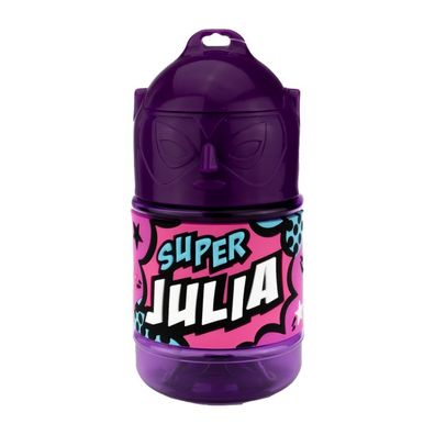 Wasserflasche f. Kinder mit Namen fuer Schule und Freizeit-BPA frei-Trinkflasche Juli