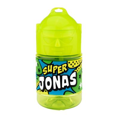 Wasserflasche f. Kinder mit Namen fuer Schule und Freizeit-BPA frei-Trinkflasche Jona