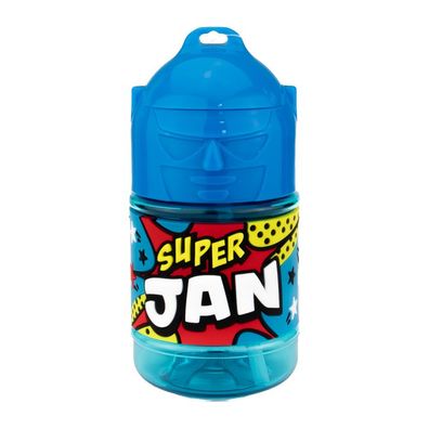 Wasserflasche f. Kinder mit Namen fuer Schule und Freizeit-BPA frei-Trinkflasche Jan