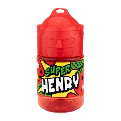 Wasserflasche f. Kinder mit Namen fuer Schule und Freizeit-BPA frei-Trinkflasche Henr