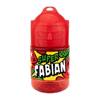 Wasserflasche f. Kinder mit Namen fuer Schule und Freizeit-BPA frei-Trinkflasche Fabi