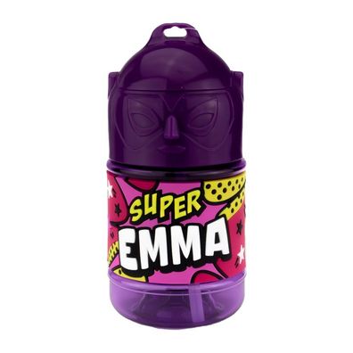 Wasserflasche f. Kinder mit Namen fuer Schule und Freizeit-BPA frei-Trinkflasche Emma