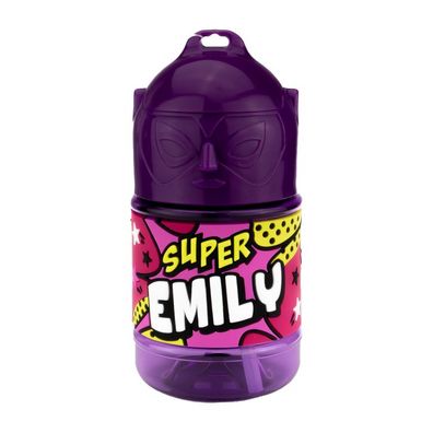 Wasserflasche f. Kinder mit Namen fuer Schule und Freizeit-BPA frei-Trinkflasche Emil