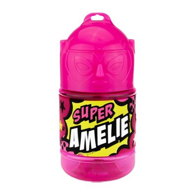 Wasserflasche f. Kinder mit Namen fuer Schule und Freizeit-BPA frei-Trinkflasche Amel