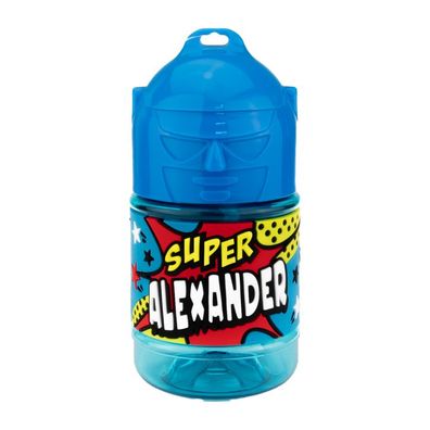 Wasserflasche f. Kinder mit Namen fuer Schule und Freizeit-BPA frei-Trinkflasche Alex