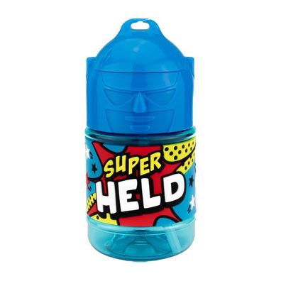 Wasserflasche f. Kinder mit Namen fuer Schule und Freizeit-BPA frei-Trinkflasche Held