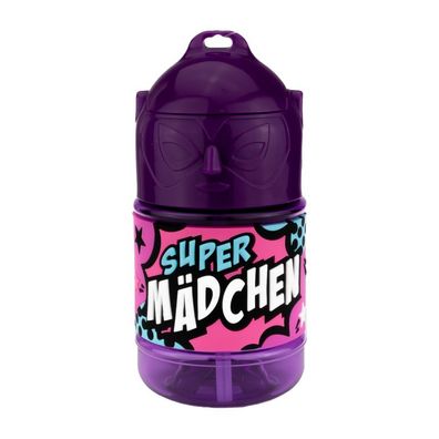 Wasserflasche f. Kinder mit Namen fuer Schule und Freizeit-BPA frei-Trinkflasche Maed