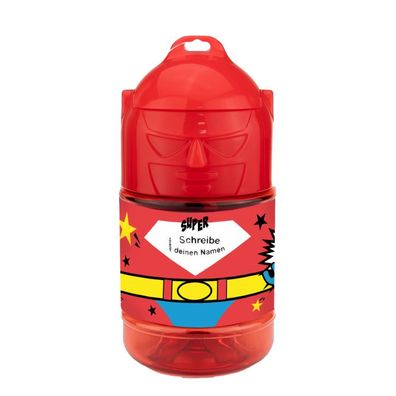 Wasserflasche f. Kinder mit Namen fuer Schule und Freizeit-BPA frei-Trinkflasche Blan