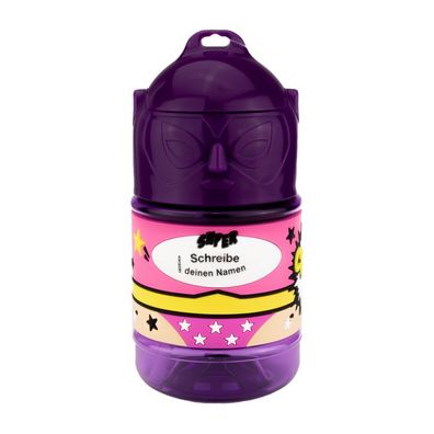Wasserflasche f. Kinder mit Namen fuer Schule und Freizeit-BPA frei-Trinkflasche Blan