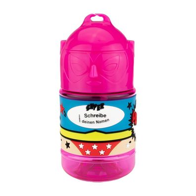 Wasserflasche f. Kinder mit Namen fuer Schule und Freizeit-BPA frei-Trinkflasche Blan