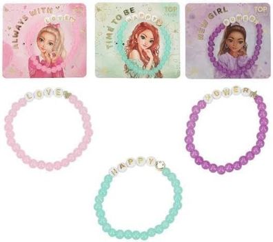 TopModel Freundschaftsarmband mit Botschaft, Elastisches Perlenarmband fuer Maedchen,