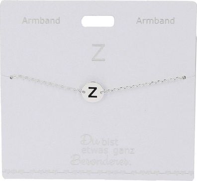 Versilbertes Namensarmband mit Buchstabe Z
