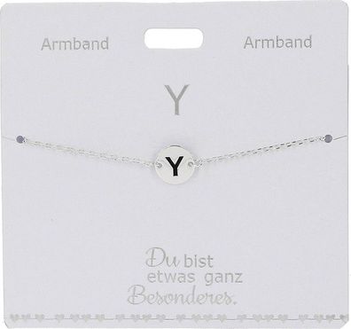Versilbertes Namensarmband mit Buchstabe Y