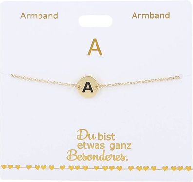 Vergoldetes Namensarmband mit Buchstabe A