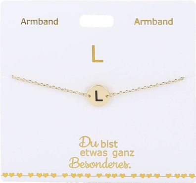 Vergoldetes Namensarmband mit Buchstabe L