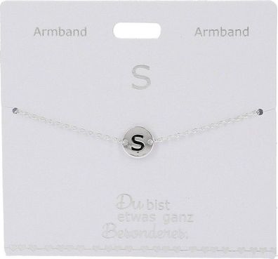 Versilbertes Namensarmband mit Buchstabe S