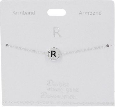 Versilbertes Namensarmband mit Buchstabe R