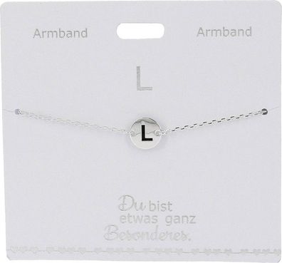 Versilbertes Namensarmband mit Buchstabe L