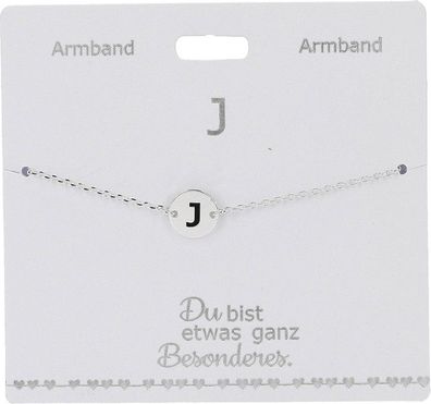 Versilbertes Namensarmband mit Buchstabe J