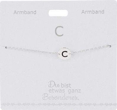 Versilbertes Namensarmband mit Buchstabe C