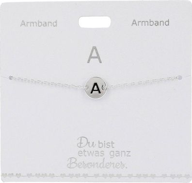 Versilbertes Namensarmband mit Buchstabe A