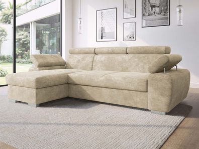 Ecksofa Plaza L L-Form Polsterecke Schlaffunktion mit Bettkasten Modern Eckcouch