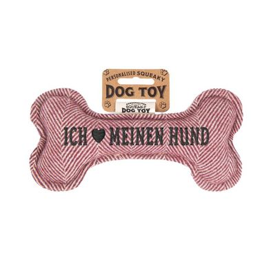 Quietschender Hunde Knochen form-Hundespielzeug Ich love meinen Hund -red