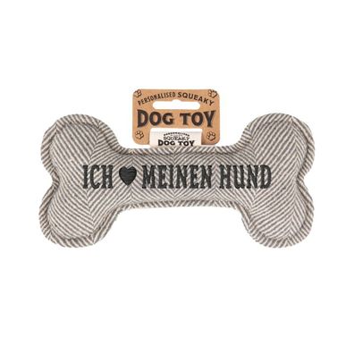 Quietschender Hunde Knochen form-Hundespielzeug Ich love meinen Hund -grey