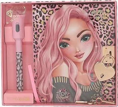 TOPModel - Tagebuch in Rosa mit Model Motiv, Leo-Muster