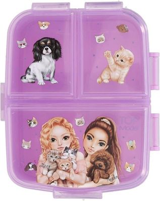 TOPModel Kitty and Doggy - Brotdose in Lila, mit Model Motiv, Hunden und Katzen,